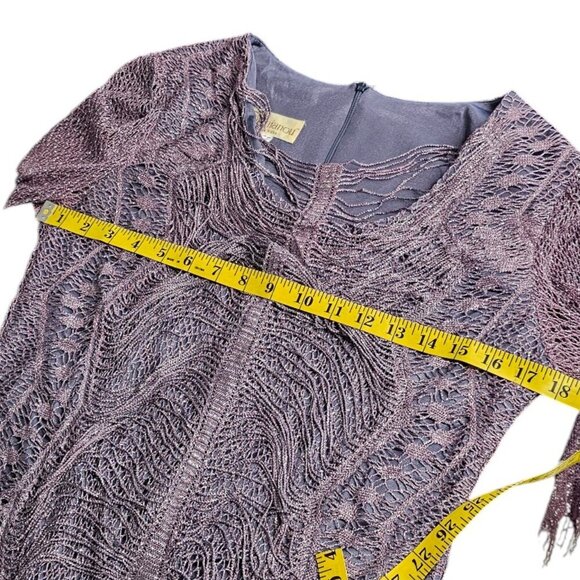 Damianou Vintage Fringe Metallic Long Sleeve Top, Fairycore, Whimsy, Size medium - Picture 3 of 8